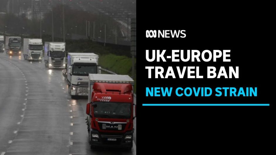 UK coronavirus: Trucks queue at ports in England as France halts freight | ABC News