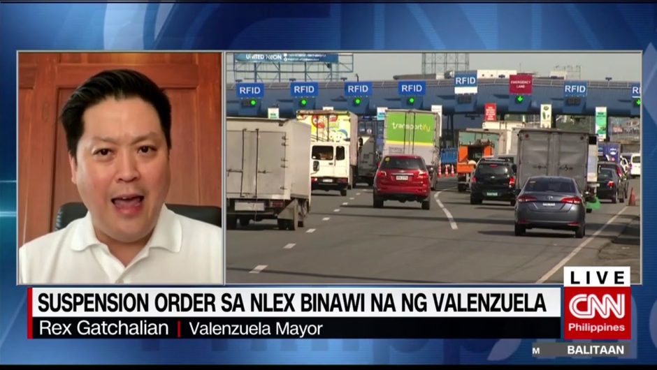 Suspension order sa NLEX binawi na ng Valenzuela