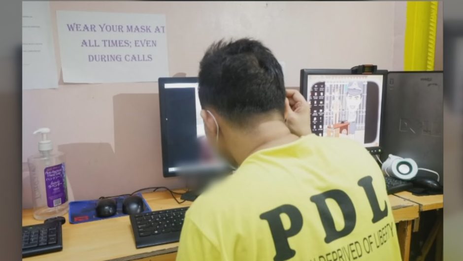 Tatay na nasa kulungan tinuturuan ang anak sa online class
