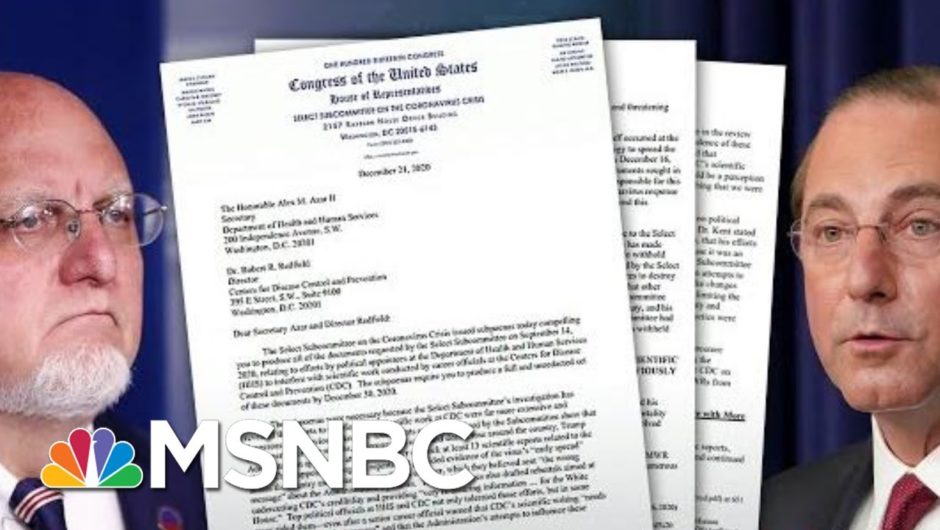 House Committee Subpoenas HHS secretary, CDC Director Over Covid Response | Hallie Jackson | MSNBC