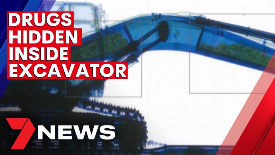 $79 million worth of MDMA found hidden inside excavator in Brisbane | 7NEWS