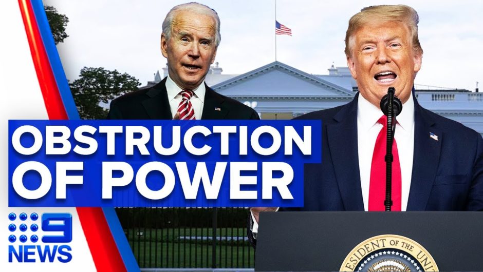Trump accused of obstructing presidential transition of power | 9 News Australia