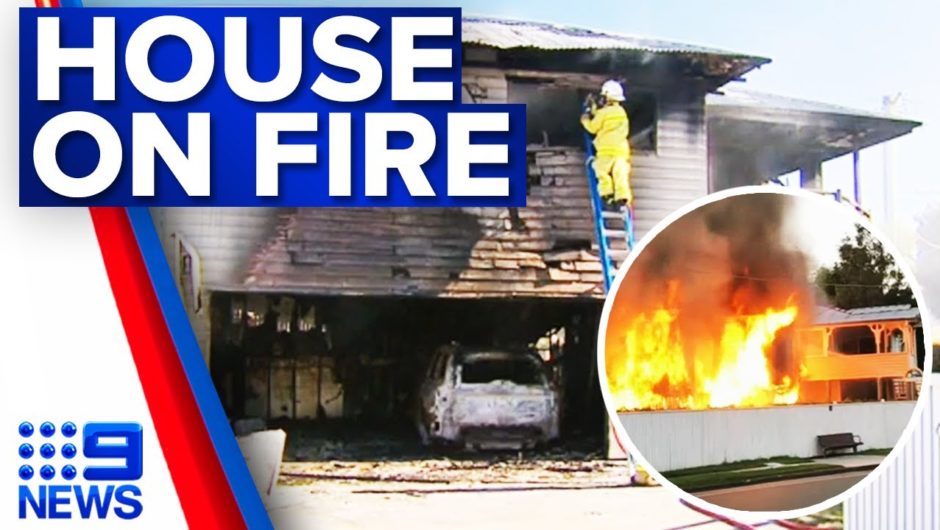 Two women narrowly escape house fire | 9 News Australia