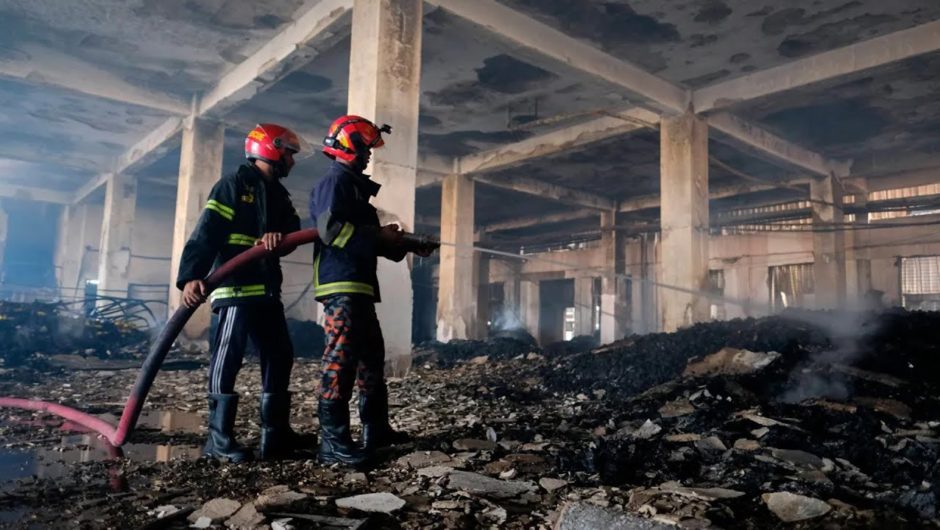 Bangladesh factory fire kills dozens as workers locked inside