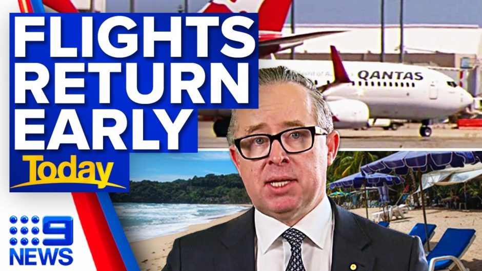 Qantas to restart international flights early | Coronavirus | 9 News Australia