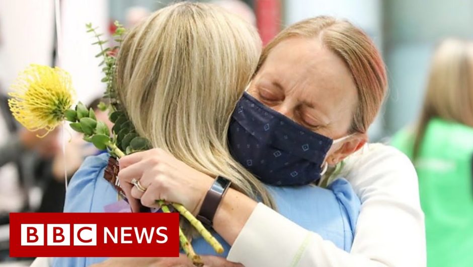 Joyful reunions as Australia's border reopens – BBC News