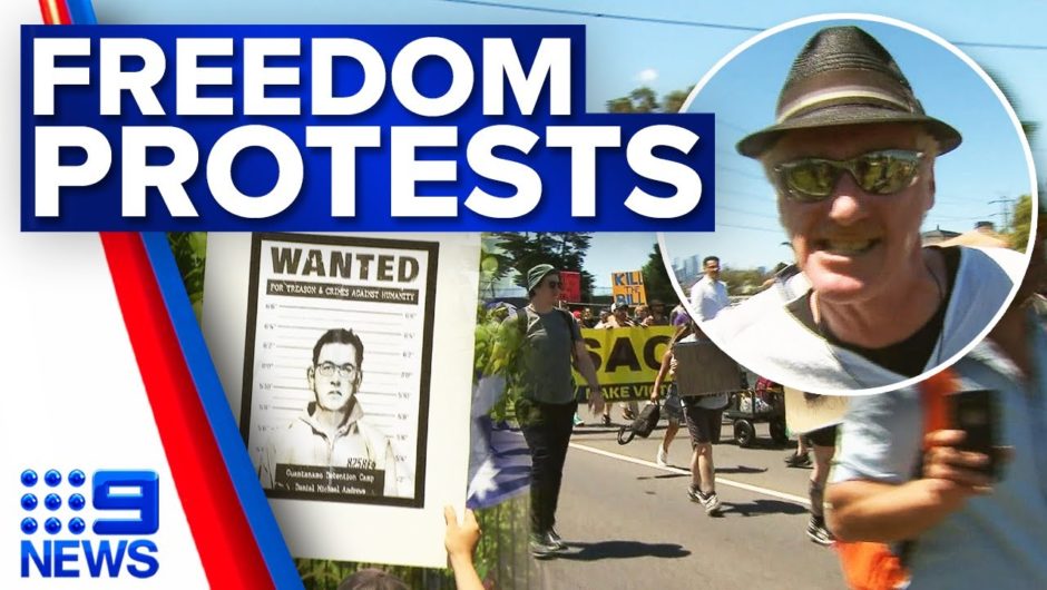 Arrests made as a series of protests surround Melbourne Cup | Coronavirus | 9 News Australia