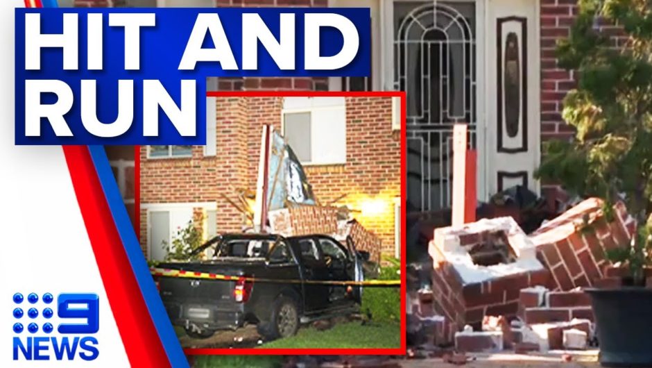 Terrifying moment car ploughs into Sydney home | 9 News Australia