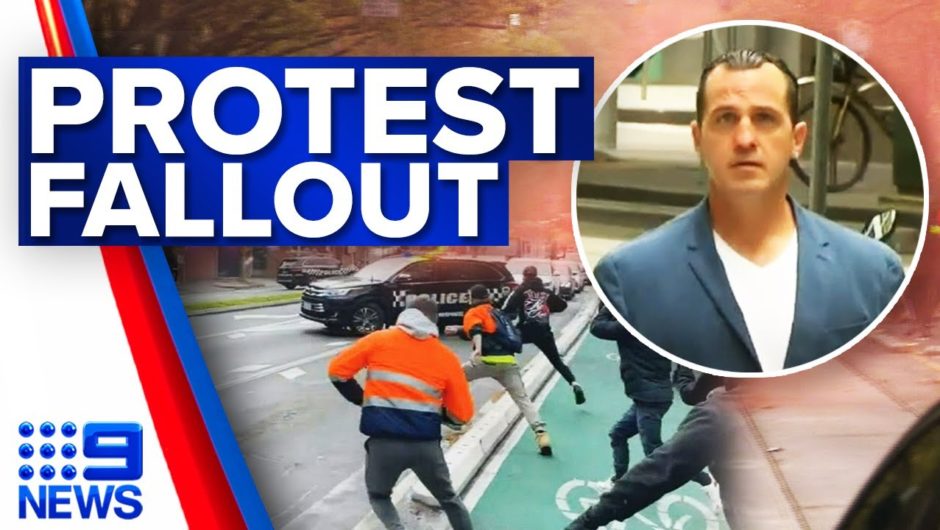 Man who allegedly threw missiles at police during Melbourne protests fronts court | 9 News Australia