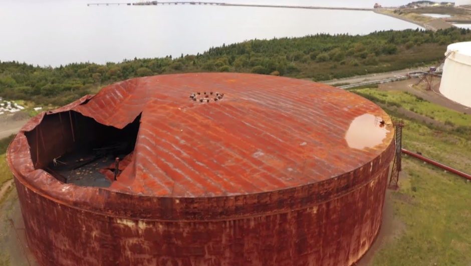 This oil tank was supposed to be fixed, but drone video shows damage