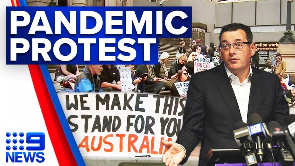 Protestors rally against Victoria's proposed pandemic bill | Coronavirus | 9 News Australia